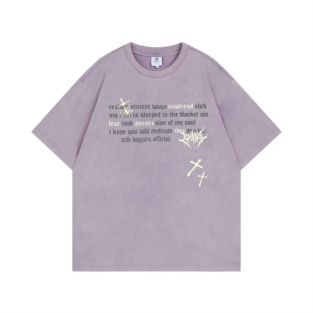 Cross Letter Print Short-sleeve