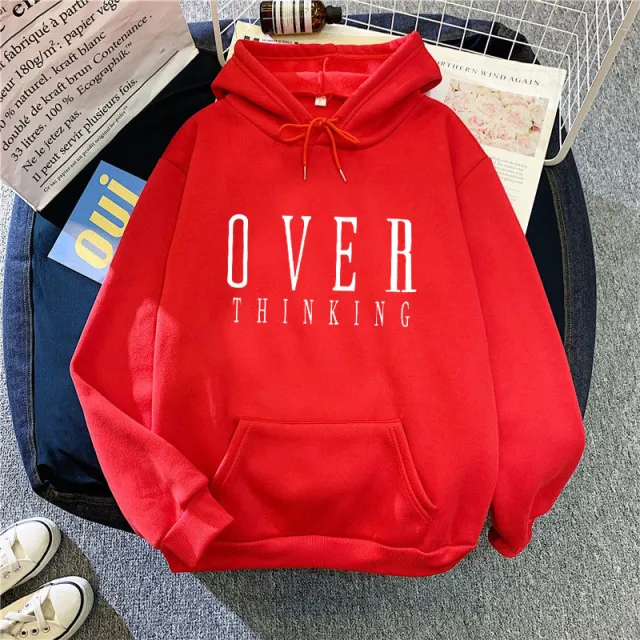 Women's Autumn And Winter Loose Coat Mid length Sweater Red And White Picture - Shop at LoveMi