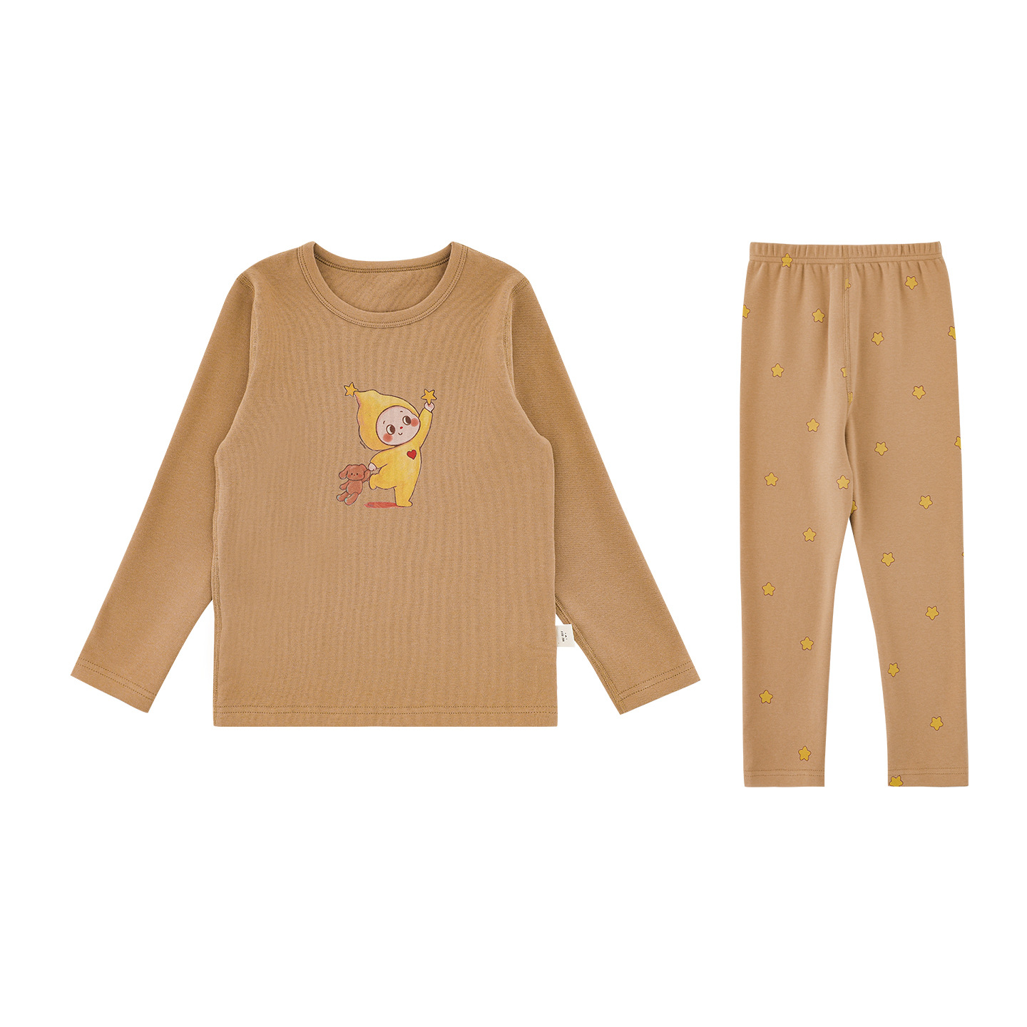 Cartoon-print Cotton Girls' Underwear And Pajama Set