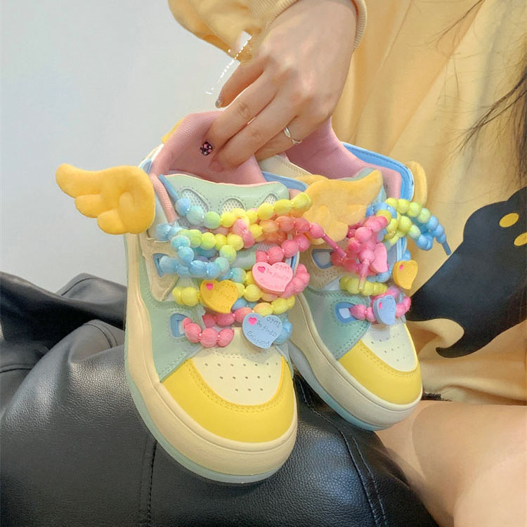 Maillard Candy-colored Sneakers For Women Multicolor Dopamine-style Skate Shoes