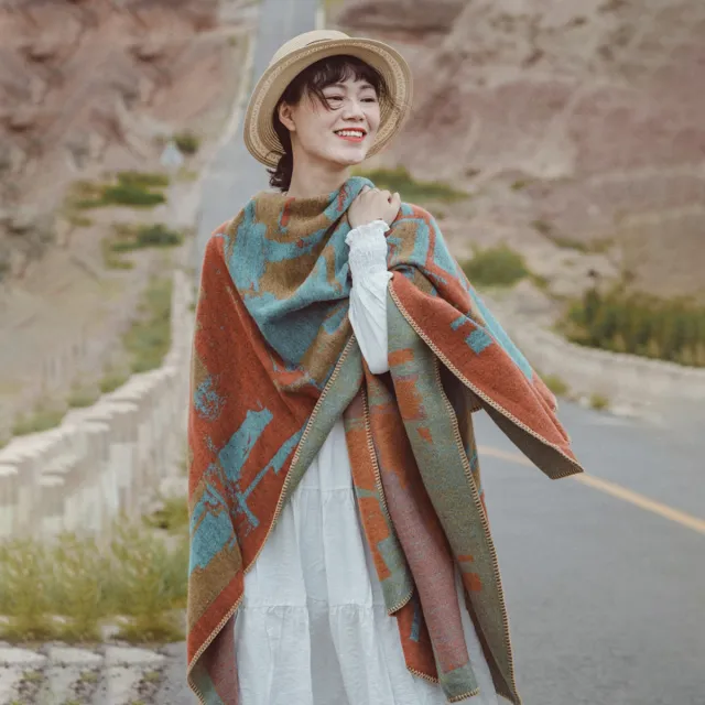 All match Vintage Shawl Cloak Desert Cloak Photo Thickened Autumn And Winter Scarf - Shop at LoveMi