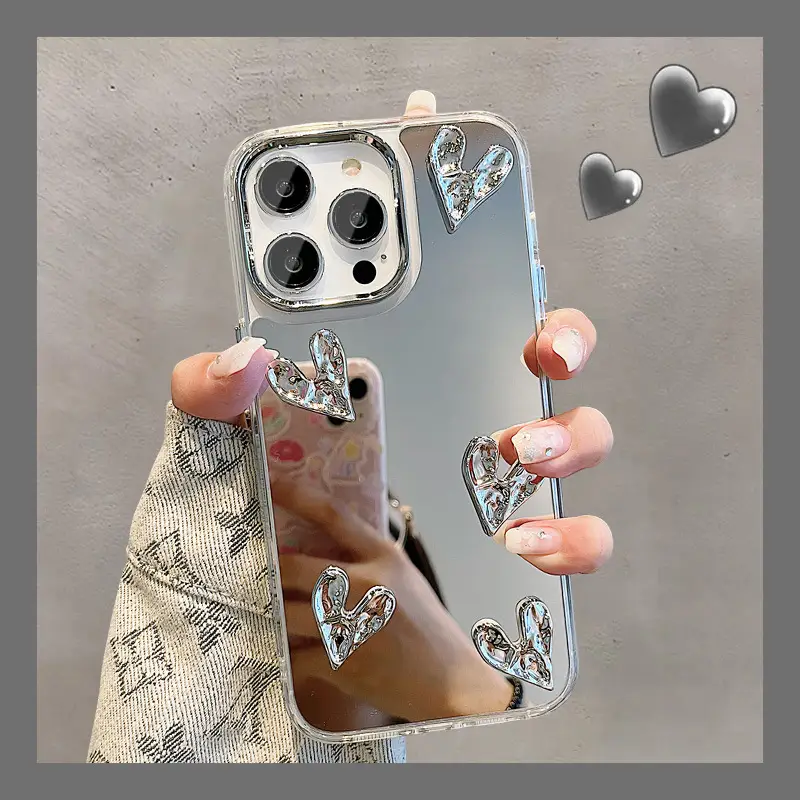 Electroplating Pleated Three-dimensional Heart Mobile Phone Shell