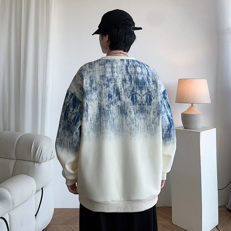 New Tie Dye Crew Neck Hoodie For Men