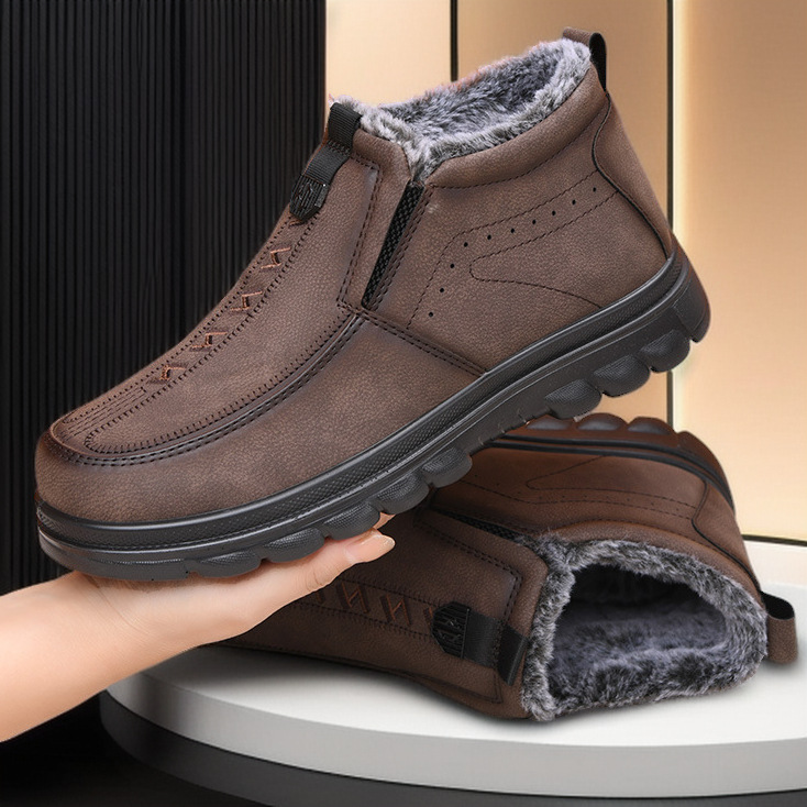 Plus-size Cotton Shoes Thick-soled Slip-on Warm Shoes For Men - Image 1