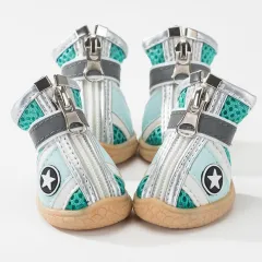Dog Shoes Anti-drop Breathable Shoes - Green Star - View 1