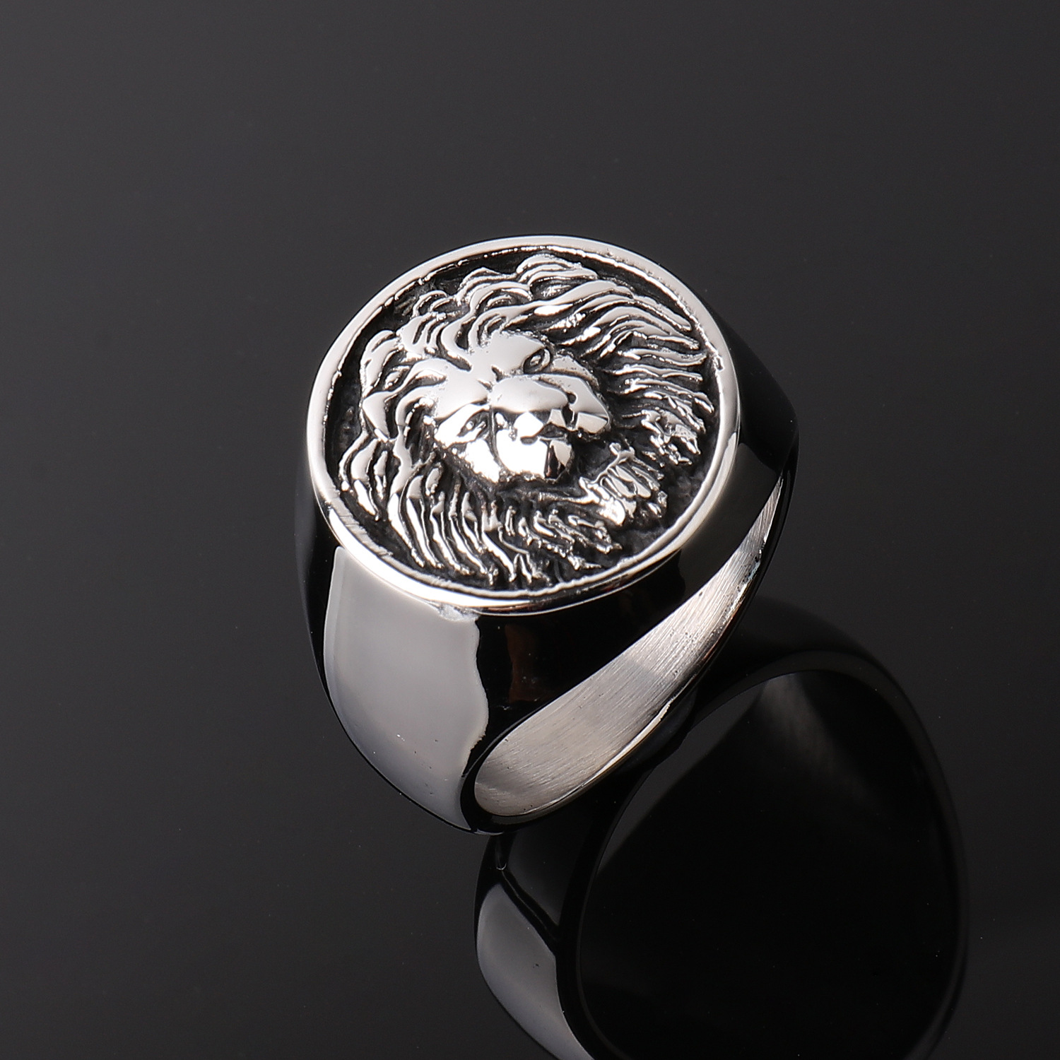 Men's Retro Lion's Head Stainless Steel Ring