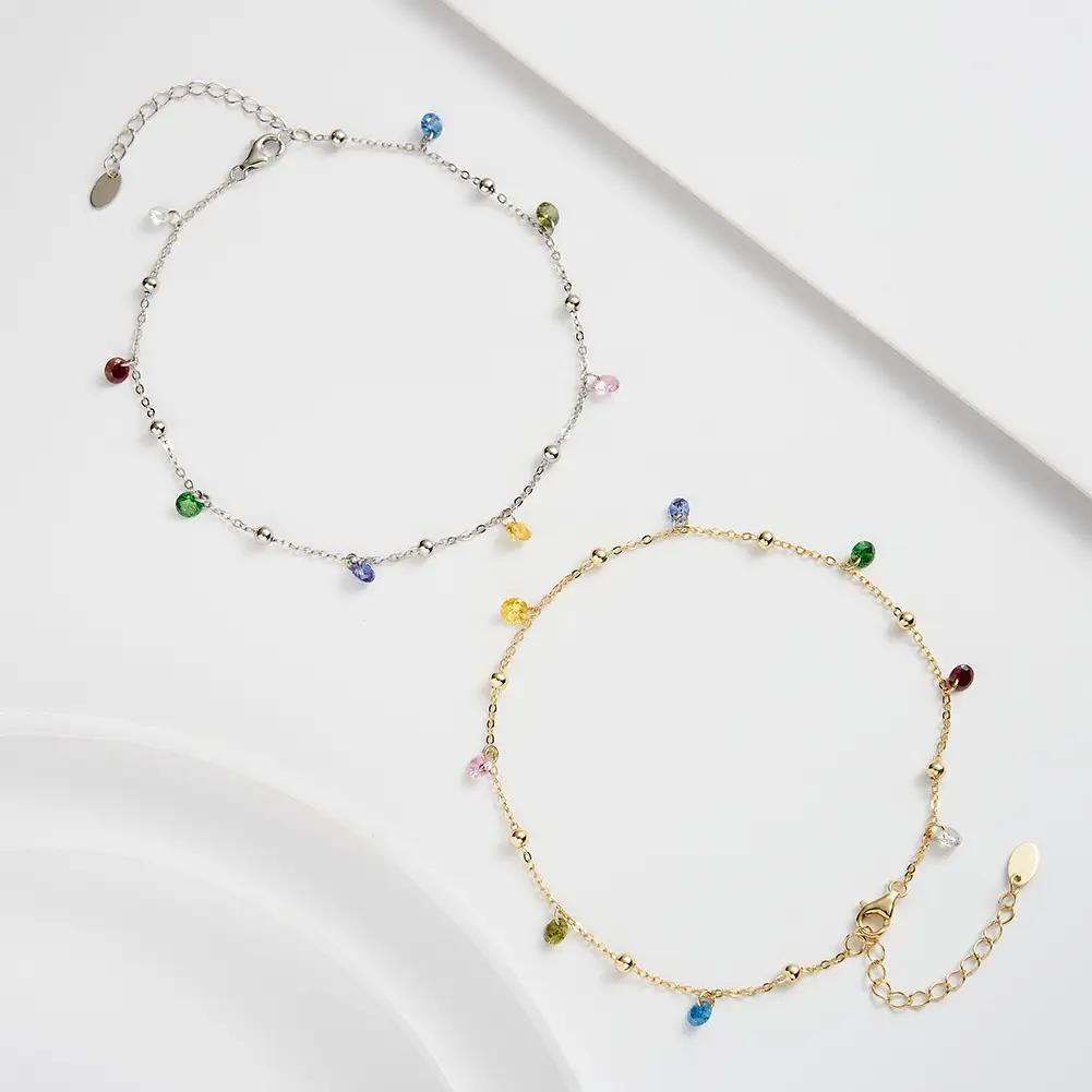 S925 Sterling Silver Colorful Zircon Starry Sky