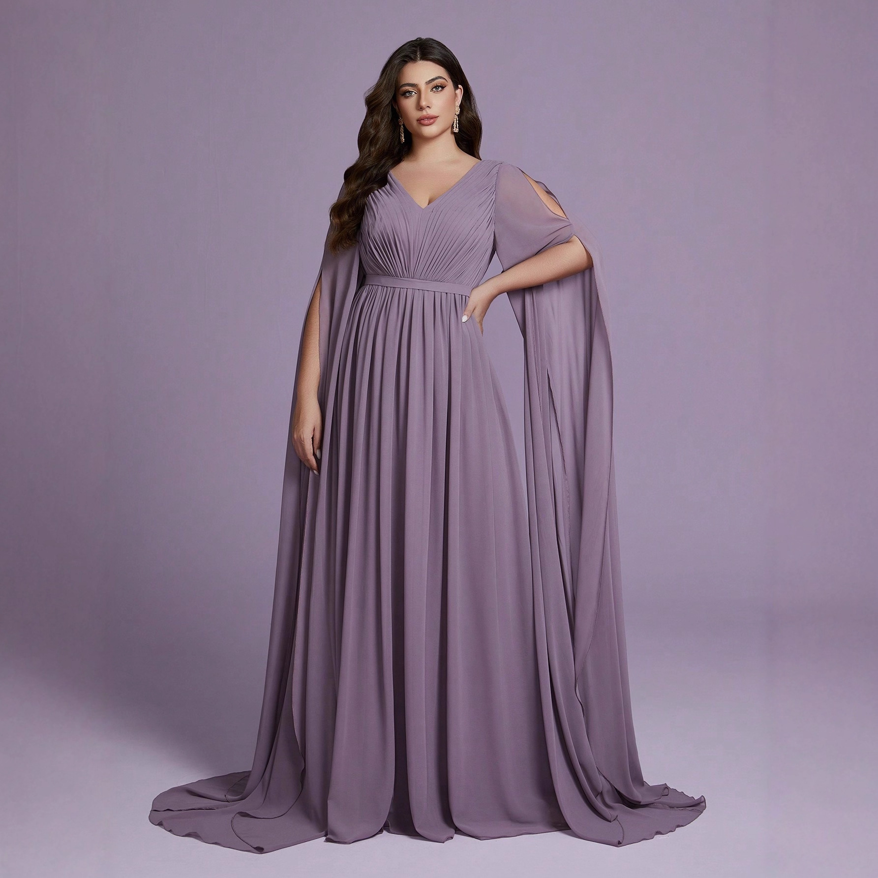 New Womens Long Chiffon Dress