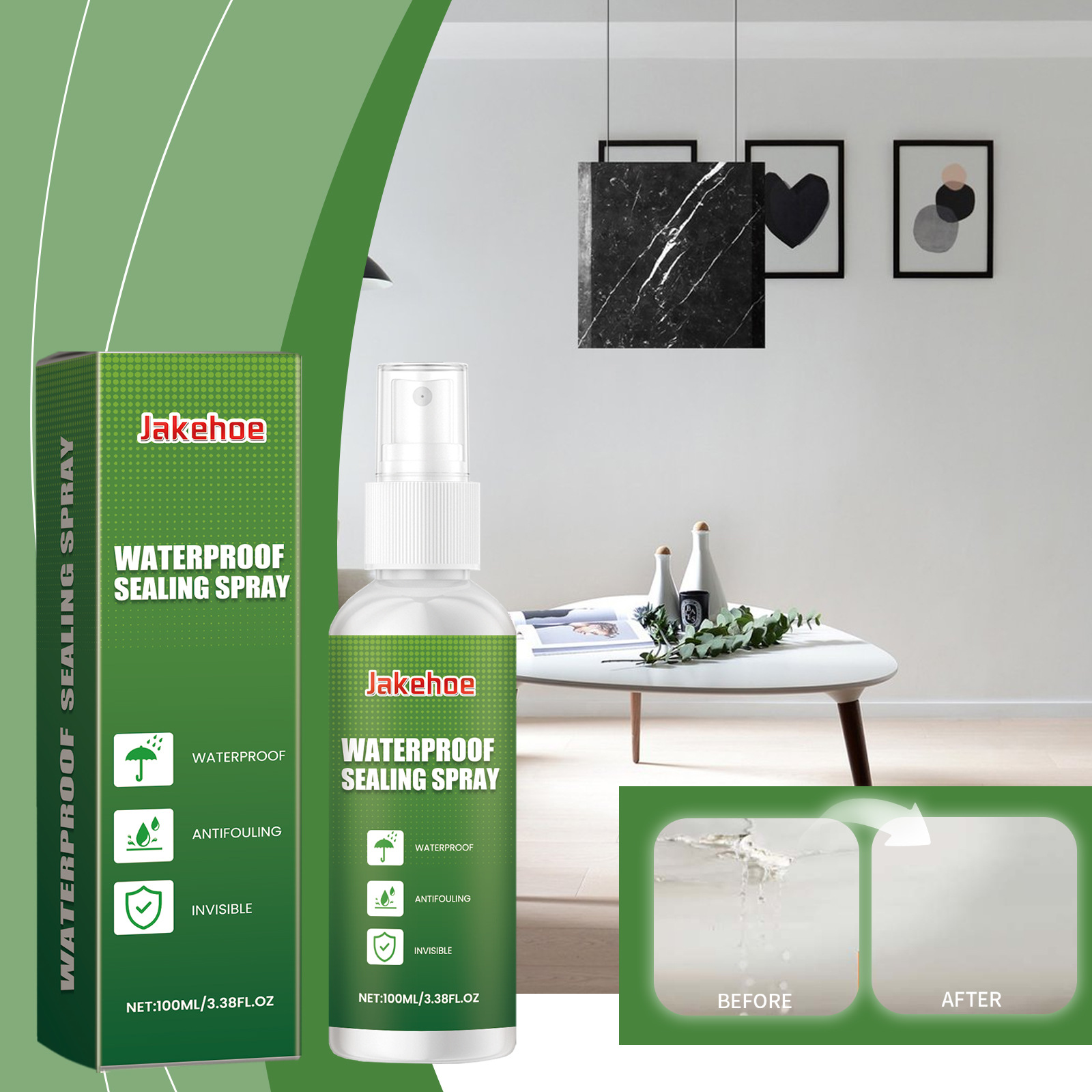 Jakehoe Waterproof Sealant Spray Invisible Sealant Liquid Glue Spray Household Quick Repair Spray