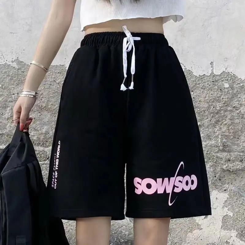 Summer New Loose High Waist Slimming Black