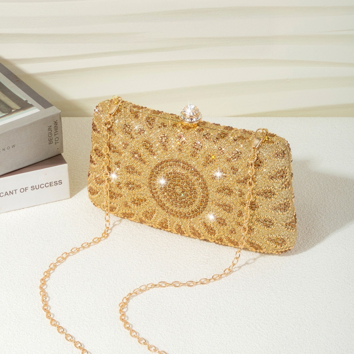 New Chinese-style Sunflower Diamond-studded Women's Clutch Bag