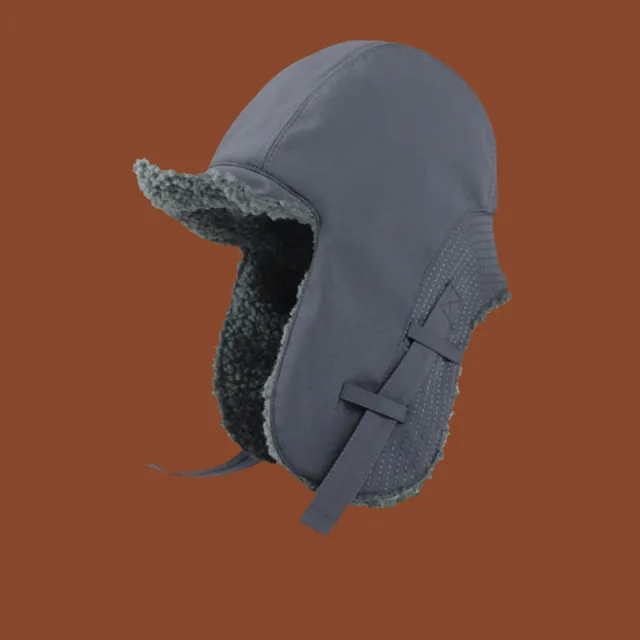 Winter Men's And Women's Fleece lined Thickened Ski Cap Windproof Warm Outdoor Hat Gray - Shop at LoveMi