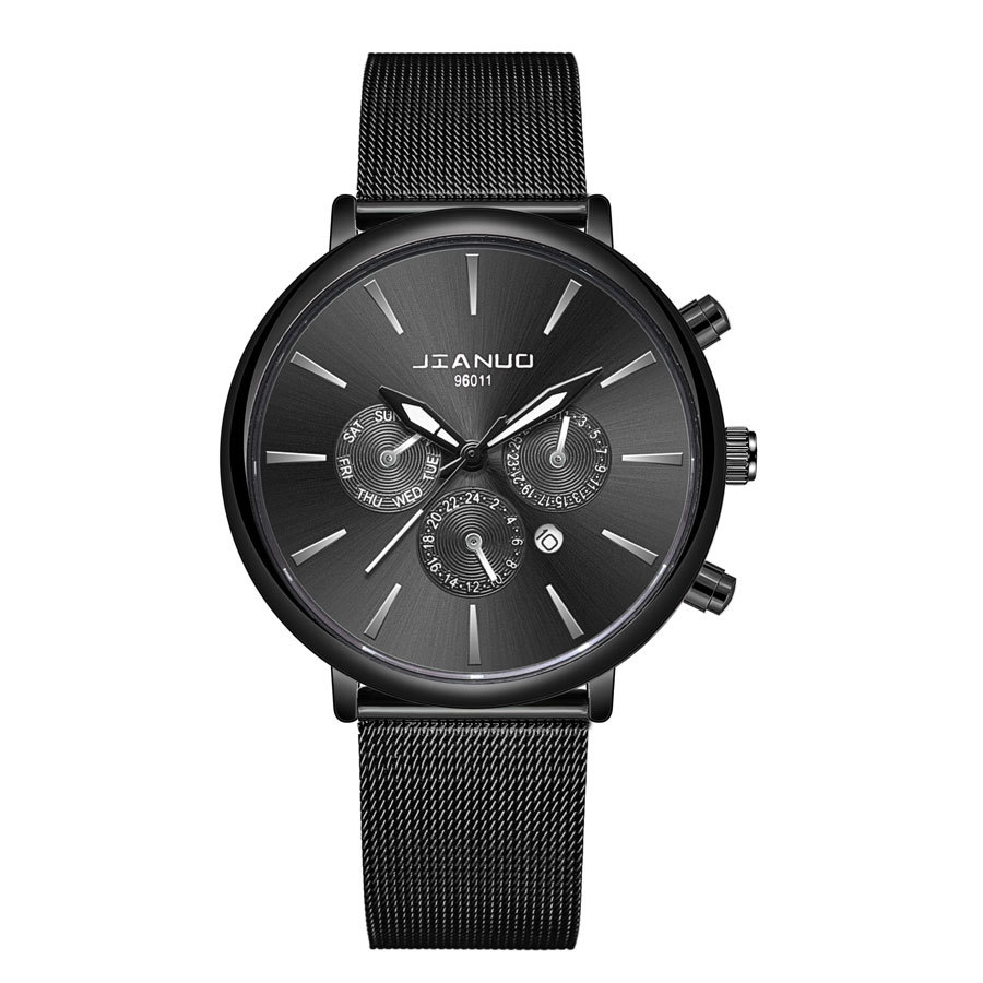 Mens Mesh-band Watch Fashionable Quartz Timepiece With Calendar Suitable For Business And Casual Occasions 8