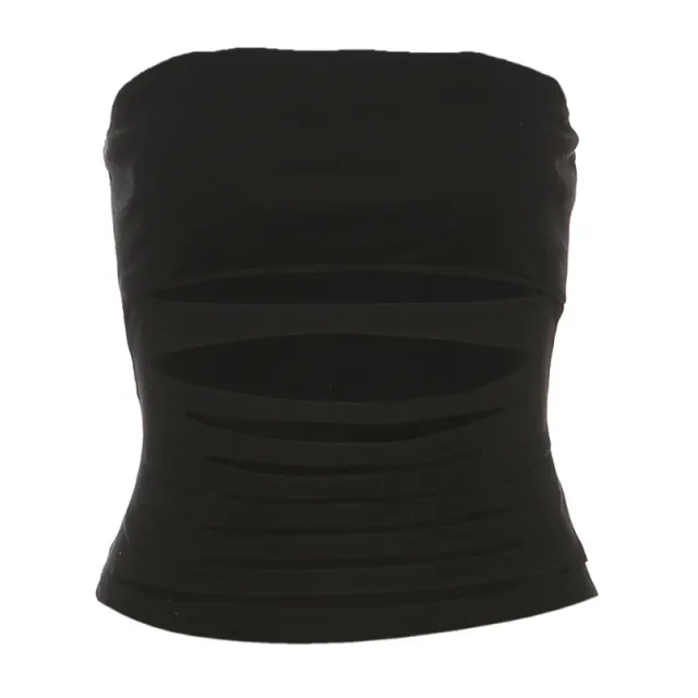 Solid Color Sexy Tube Top Vest Black - Shop at LoveMi