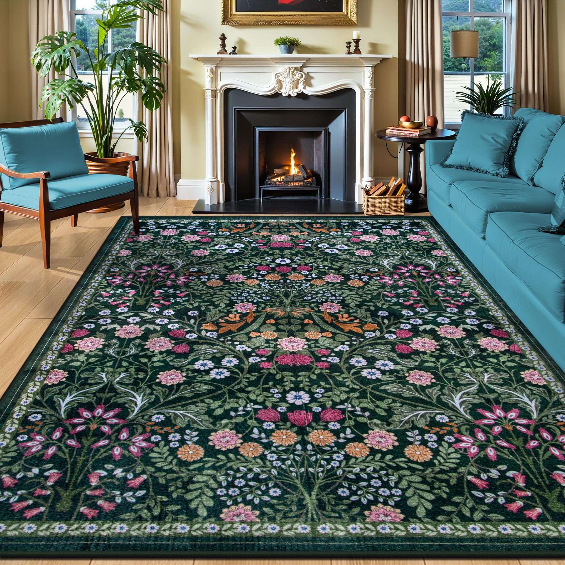 American-style Vintage Rug For The Living Roomnon-slip And Stain-resistant