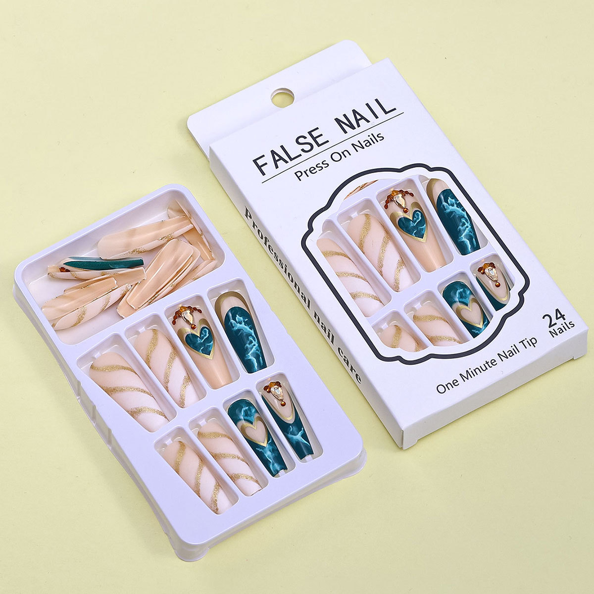 Title 8, Green Blooming Love Tip Manicure Wear Nail Patch