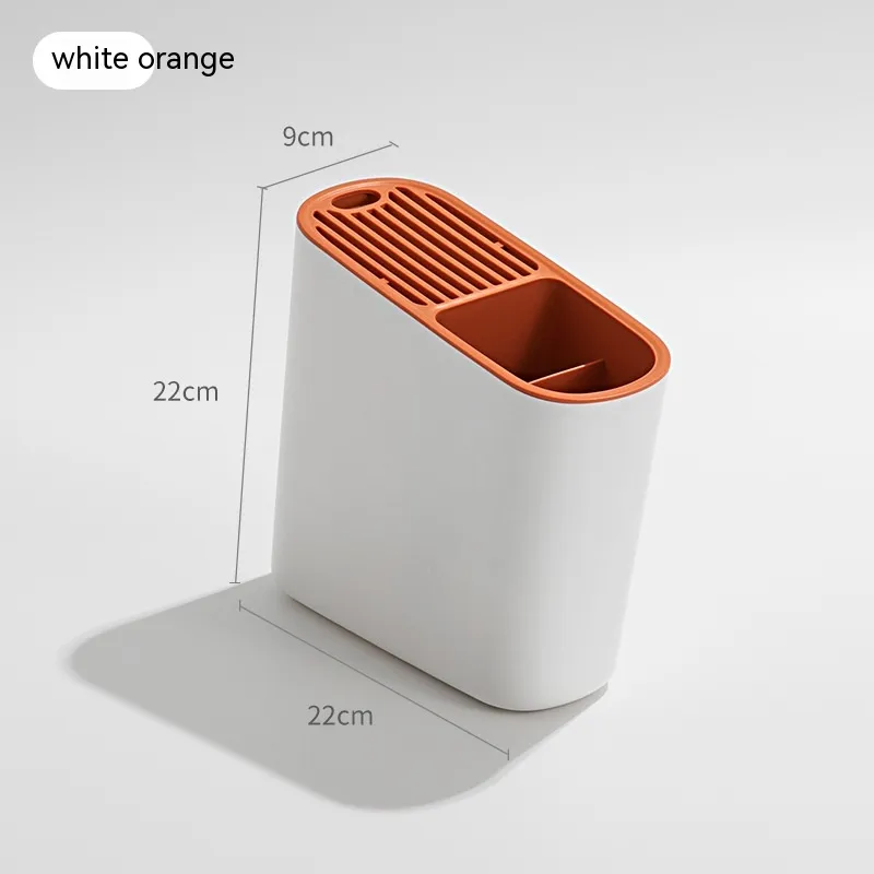 Bevel Multi-functional Tool Chopsticks Holder Storage Rack - White Orange