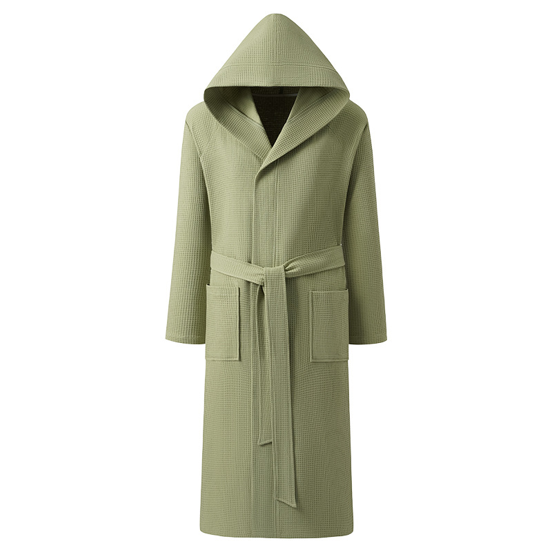 Mens Pure Cotton Hooded Bathrobe - Image 7