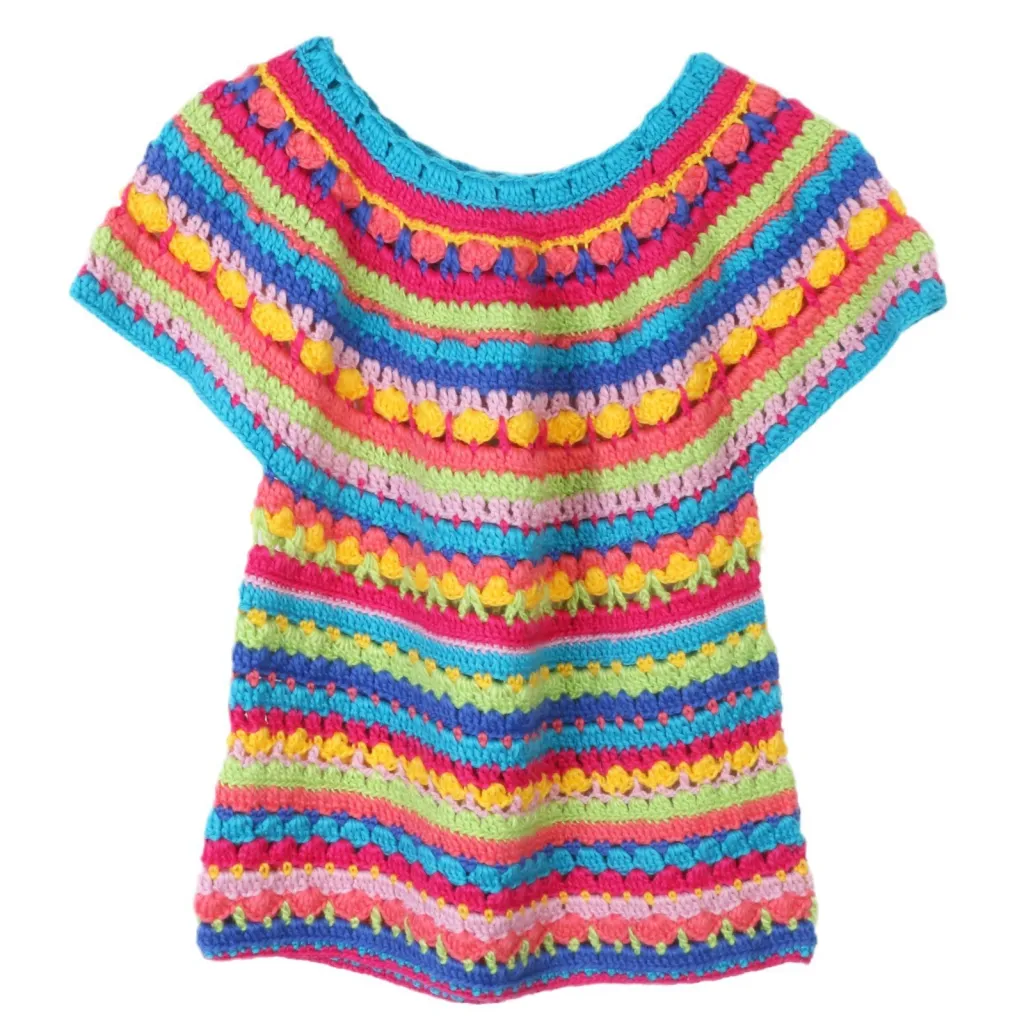 European And American Holiday Hollow Outerwear Sweater - 18198 Rainbow Top