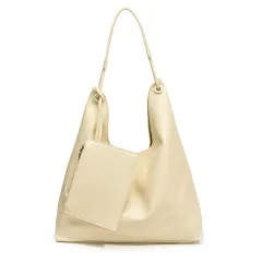 Leisure One Shoulder Shopping Bag Retro Fashion Class Commuter Tote - White - View 1