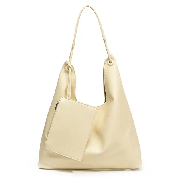 Leisure One Shoulder Shopping Bag Retro Fashion Class Commuter Tote White - Shop at LoveMi