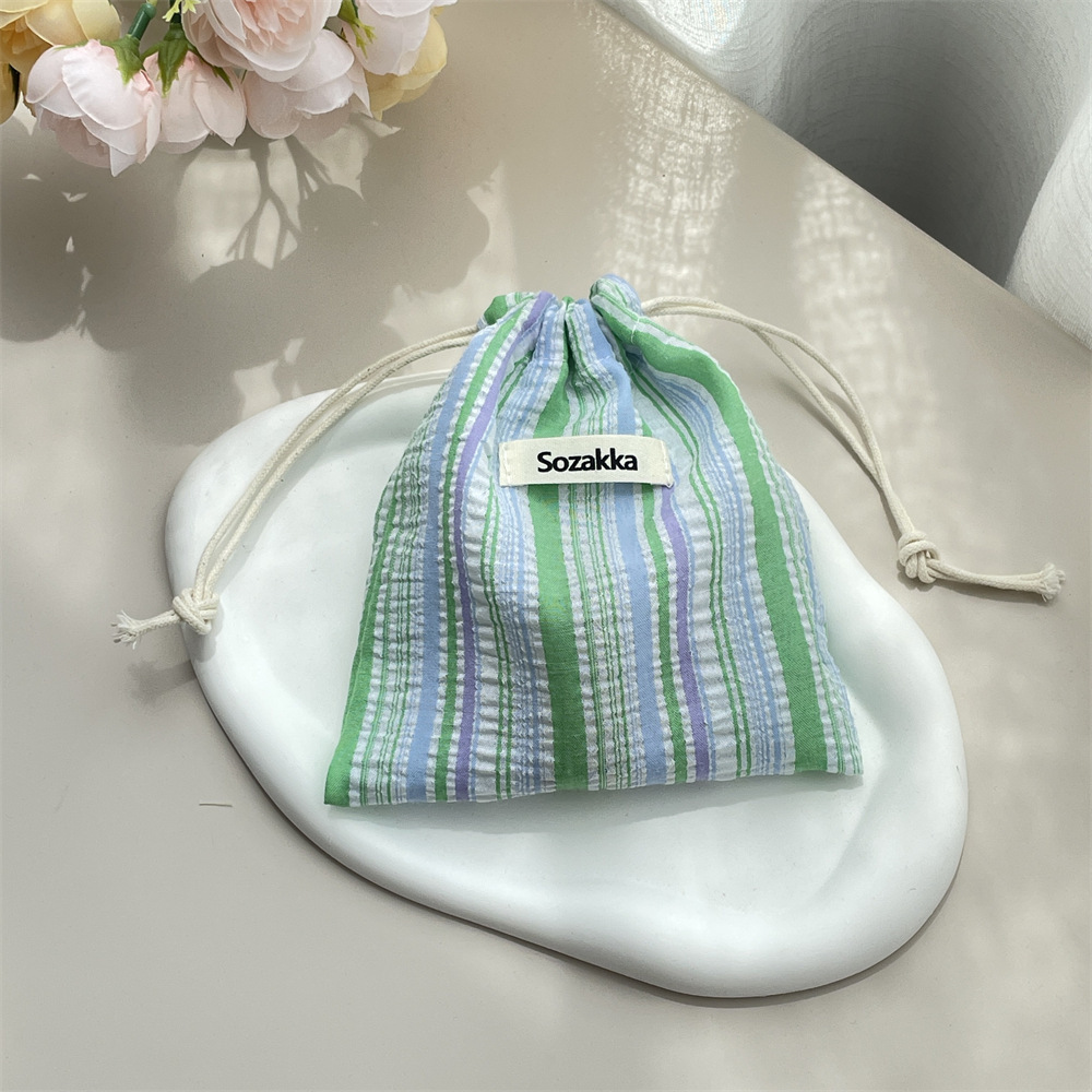 Title 4, Pleated Stripes Drawstring Pull String Buggy Co...