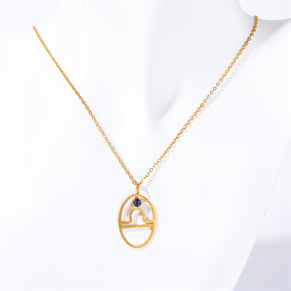 Stainless Steel Twelve Constellation Rune Necklace