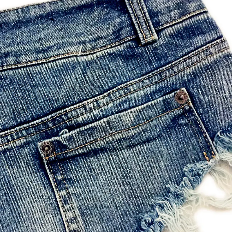 Women's Low-Waist Ripped Denim Shorts
