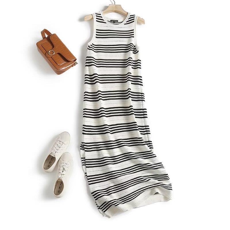 Striped Knitted Sleeveless Long Dress, picture 2 of 2