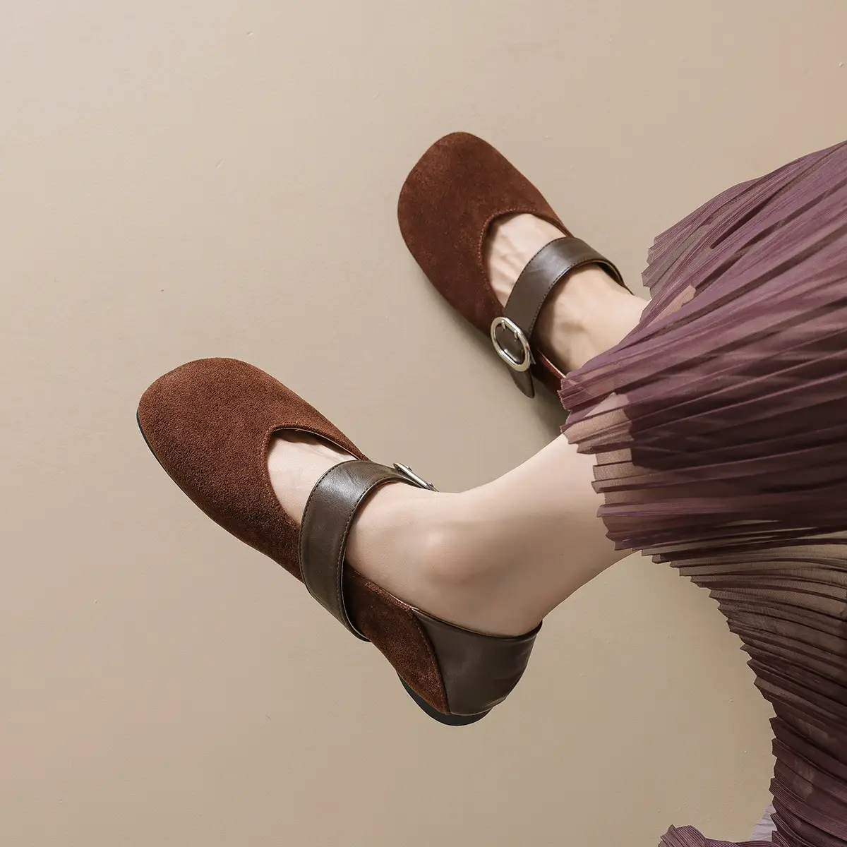 Retro Leopard-Print Low-Heel Pumps For Women