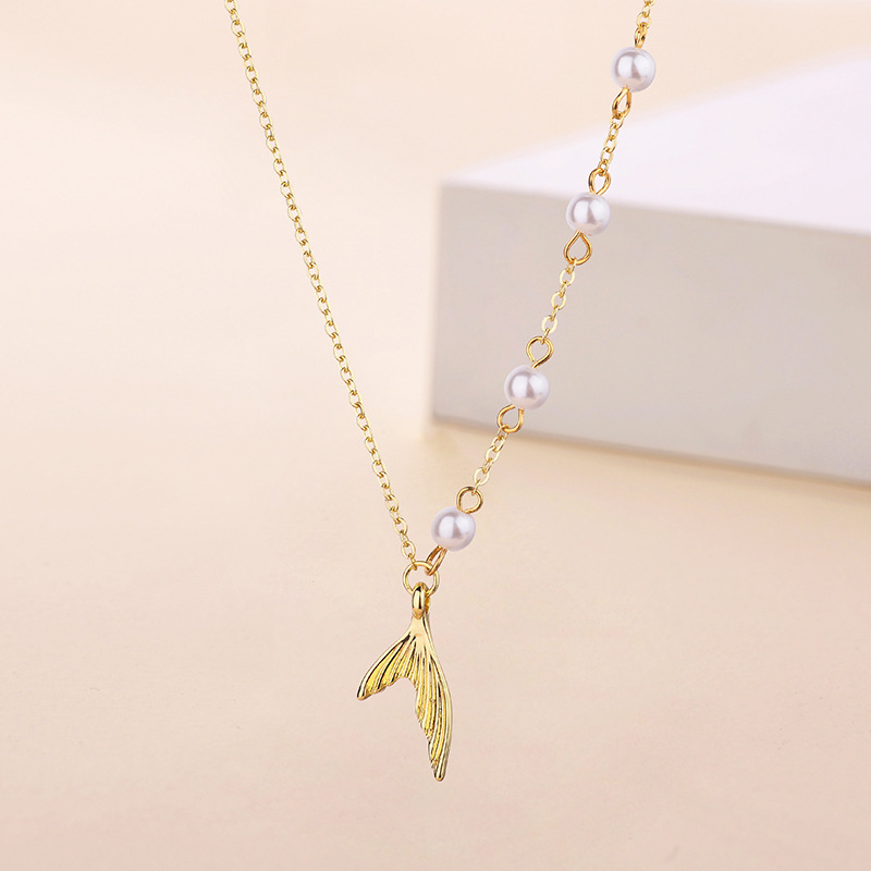 Pearl Fishtail Necklace Special Interest Light Luxury