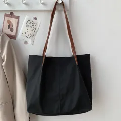 Canvas Womens Single-shoulder Bag Japanese-style Artistic Design - Black - View 1