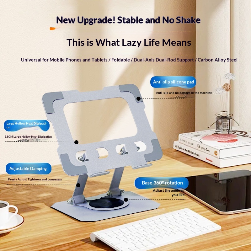 Lazy Portable Folding Height-Adjustable Tablet Stand