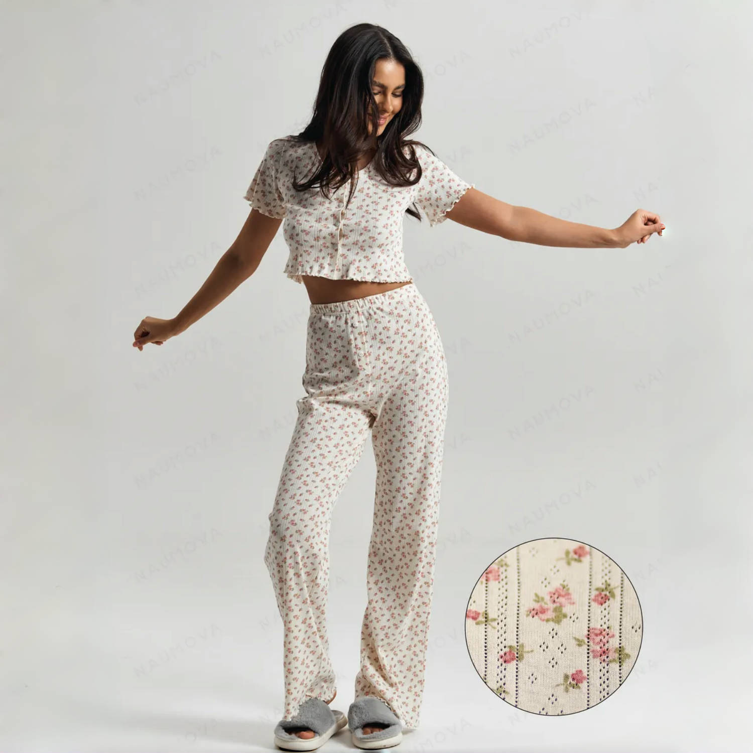 Spring And Autumn Style Pajamas Women's Two-Piece Set