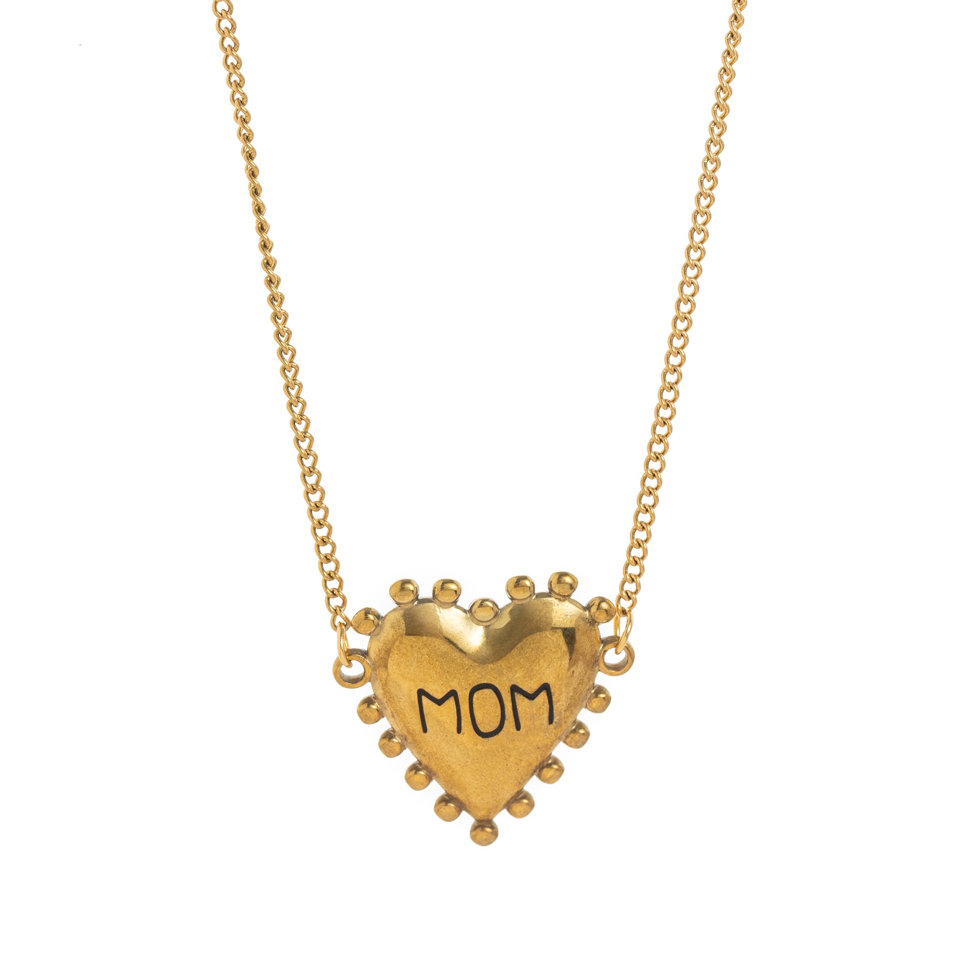 Adjustable Heart-shaped Pendant Flat Choker Necklace