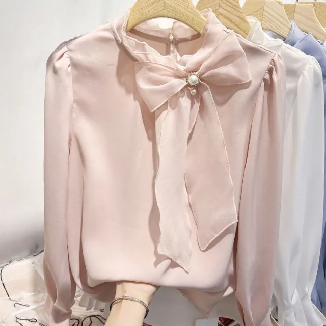 Womens Chiffon Pullover Featuring Organic Tulle Lace Beaded Details Pink - Shop at LoveMi