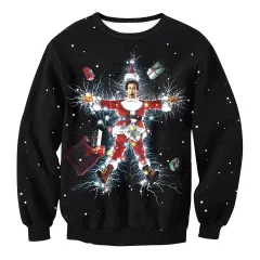 Women's Santa Claus Elk Long Sleeve Round Neck Loose Sweatshirt - Swys018-Xl - View 1