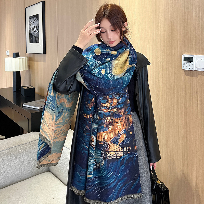Artificial Cashmere Scarf Elegant Shawl Fashion High Sense - Image 5