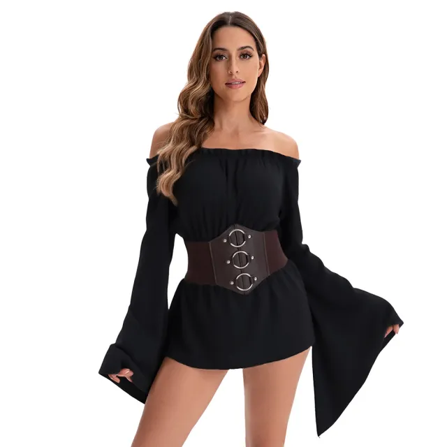 Women's Solid Color Casual Fashion Retro Simple Dress Black - Shop at LoveMi