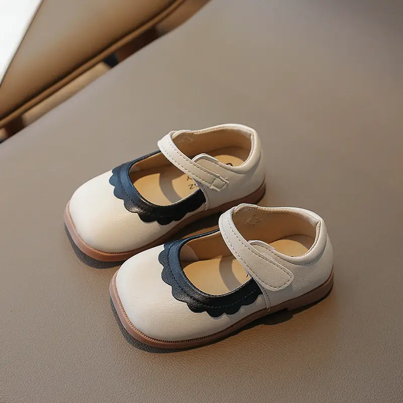 Girls' Princess Soft-soled Lace Leather Shoes