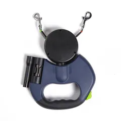 Retractable Dog Leash For Small Dogs Reflective Dual Pet Leash Lead 360 Swivel No Double Dog Walking Leash With Lights Pet Products - Blue - View 1