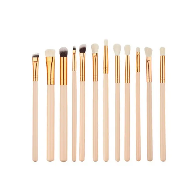 12 Rose Gold Eye Makeup Brush Universal Modeling Daily Makeup Brush Set Soft Fur Eye Shadow Brush M White Rose - Shop at LoveMi