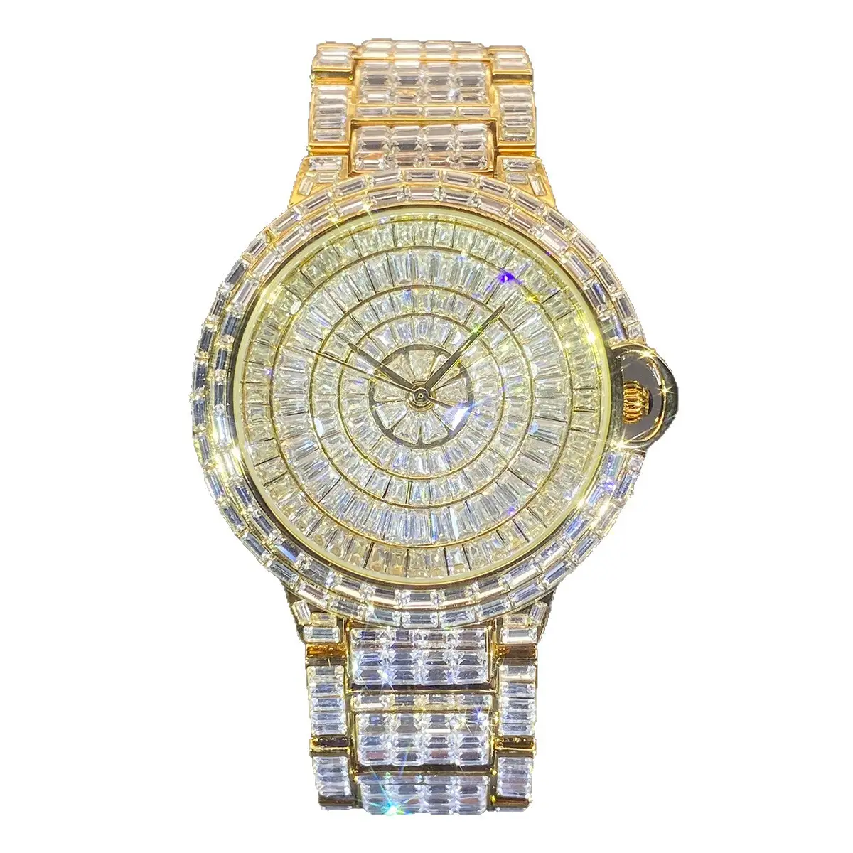 Fashion Full Square Diamond Hip Hop Full Diamond Men's Watch