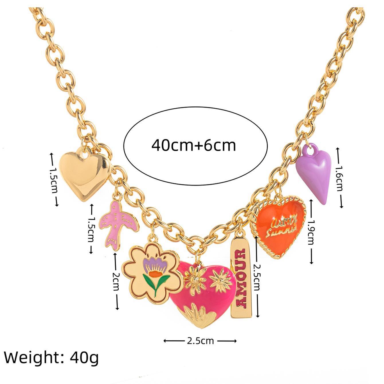 Pastoral Style Diy Pendant Love Heart Flower Word Pendant