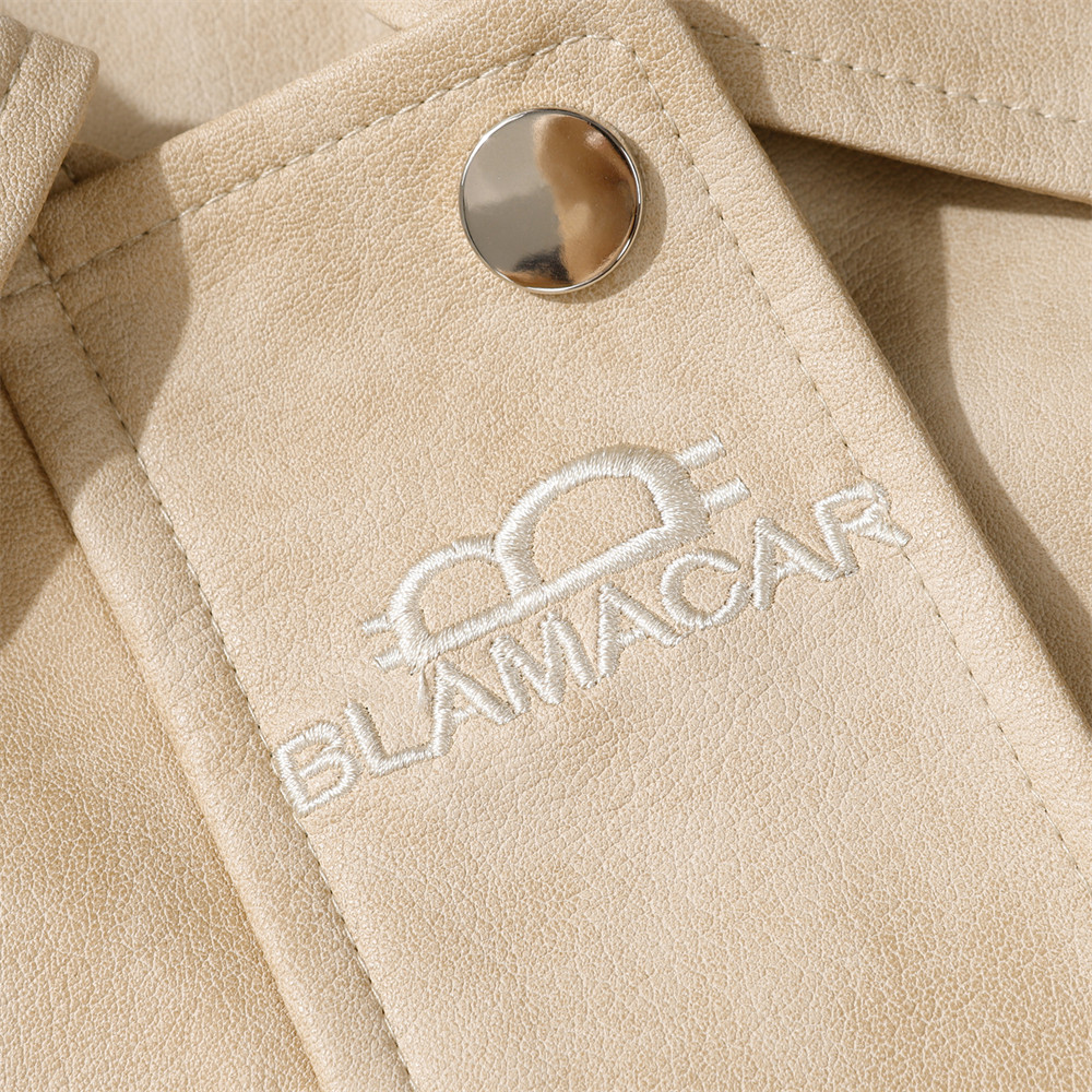 Biker's Men's Pilot Loose Split Stitching Lapel PU Leather Jacket