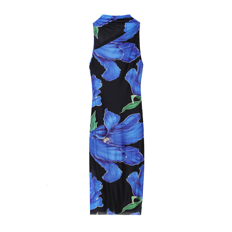 Young Elegant Tied Midi Skirt Dress Blue - Shop at LoveMi