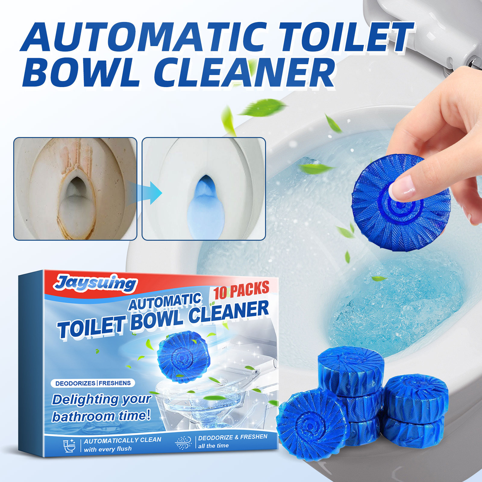 Toilet Blue Bubble Cleaning Tablets Remove Limescale And Eliminate Odors And Unpleasant Smells