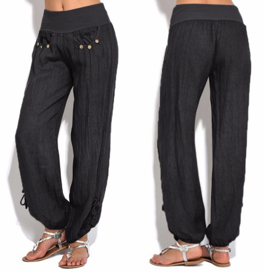 Title 5, Nuovi Pantaloni Casual Donna a Gamba Larga con ...