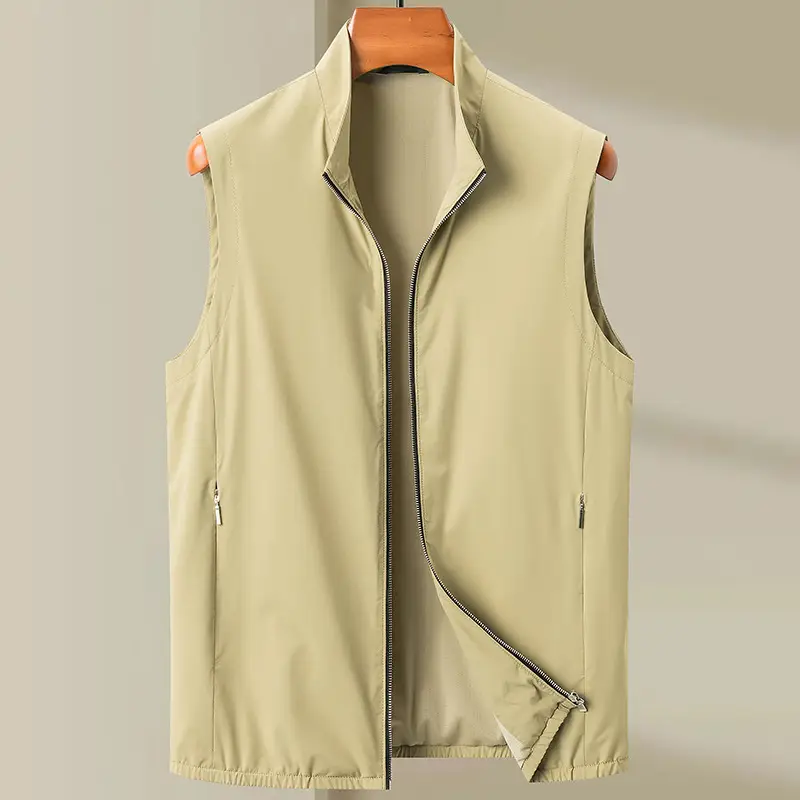 Casual Men's Vest Simple But Elegant Comfortable Lightweight Stand Collar Waistcoat