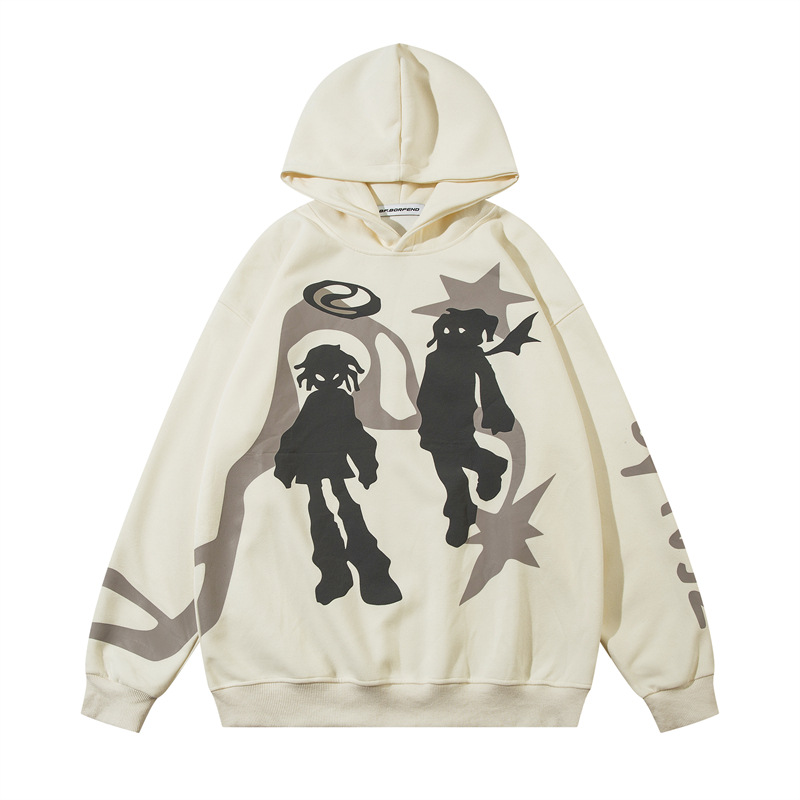 Creative Cartoon Foam Printed Hoodie Casual Top